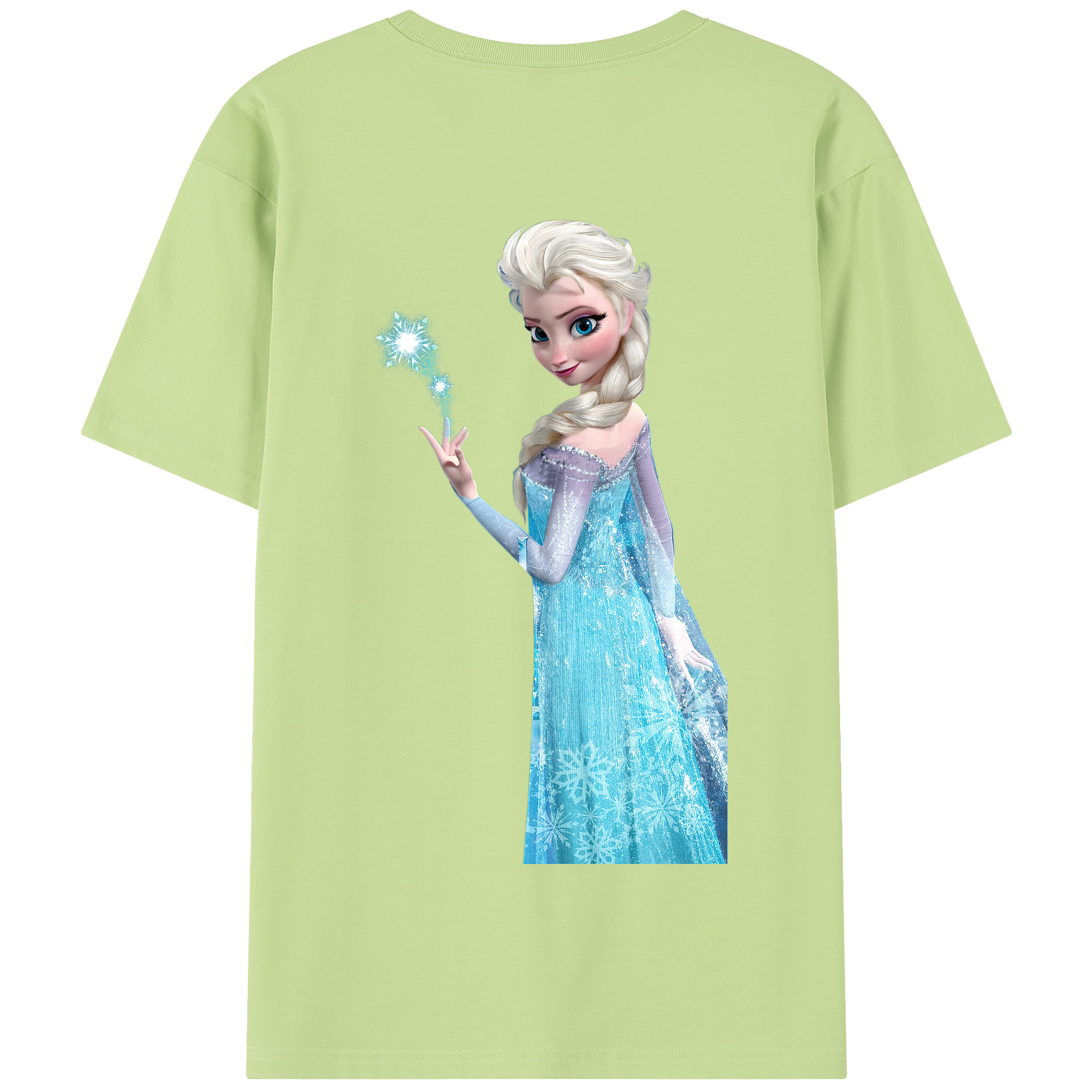 （画像用） アナと雪の女王 アンナ エルサ Frozen Anna Elsa 綿100％半袖Tシャツ（背面プリント）